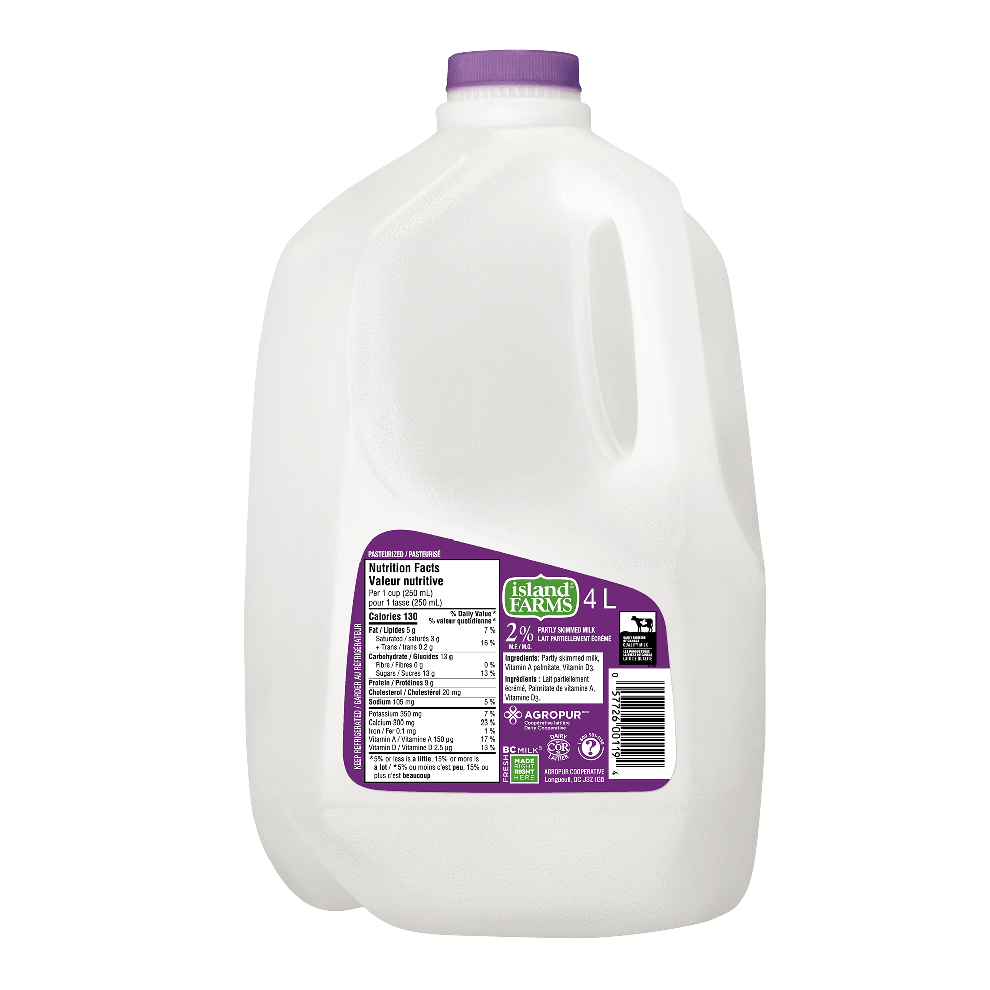 4L ISLAND FARMS MILK 2% JUG | Agropur Solutions